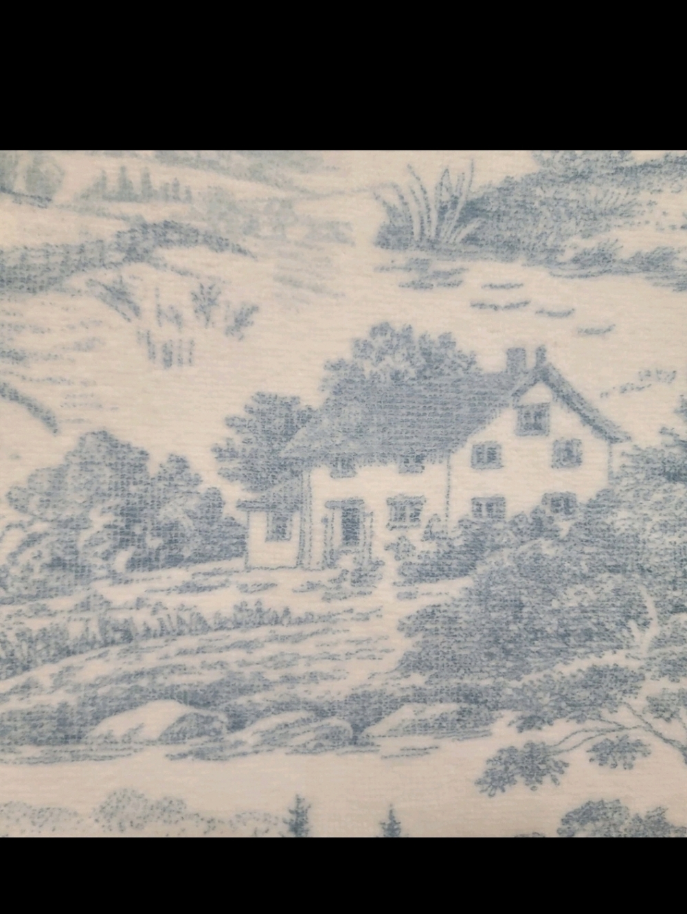 6pc Martha Stewart Blue Toile Velour Bath Hand Tip Towel Set 100% Cotton NEW - Picture 7 of 16